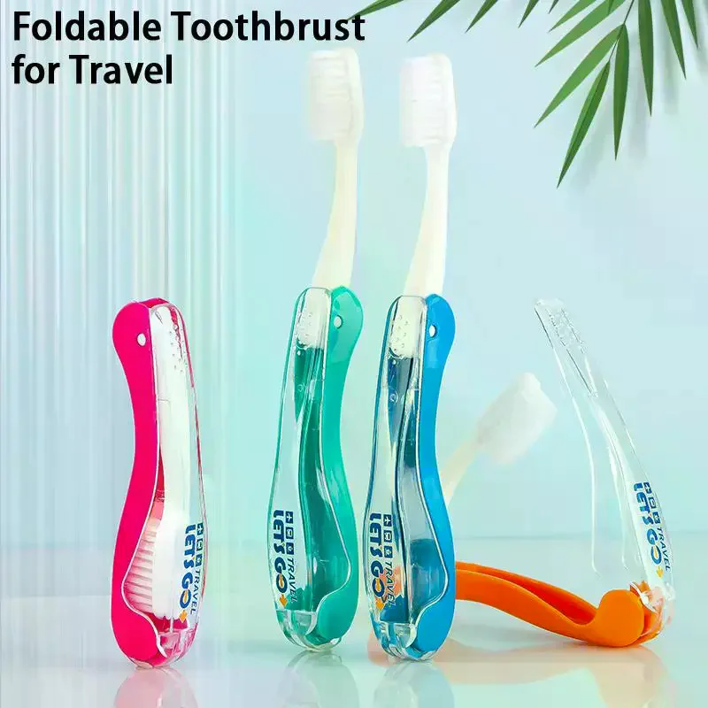 위생 구강 휴대용 일회용 접이식 여행 캠핑 칫솔 부드러운 칫솔모 치아 세척 도구 접이식 칫솔
