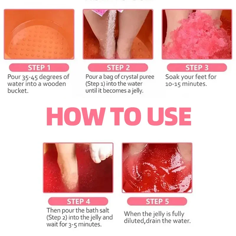 60g*5pcs Bubble Bath Powder Rose Mint Lavender SPA Exfoliation Scruber Body Foot Crystal Mud Soak Foot Bath Salt Skin Care