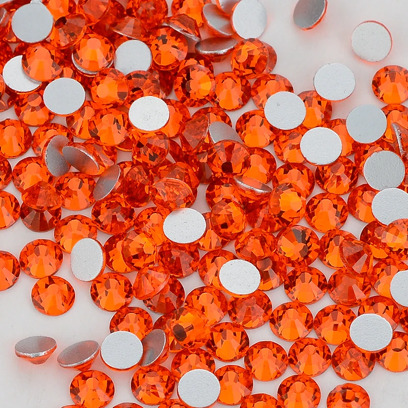  Beadsland Hotfix Rhinestones, 1440pcs Flatback Crystal  Rhinestones for Crafts Clothes DIY Decorations, Orange, SS20, 4.6-4.8mm