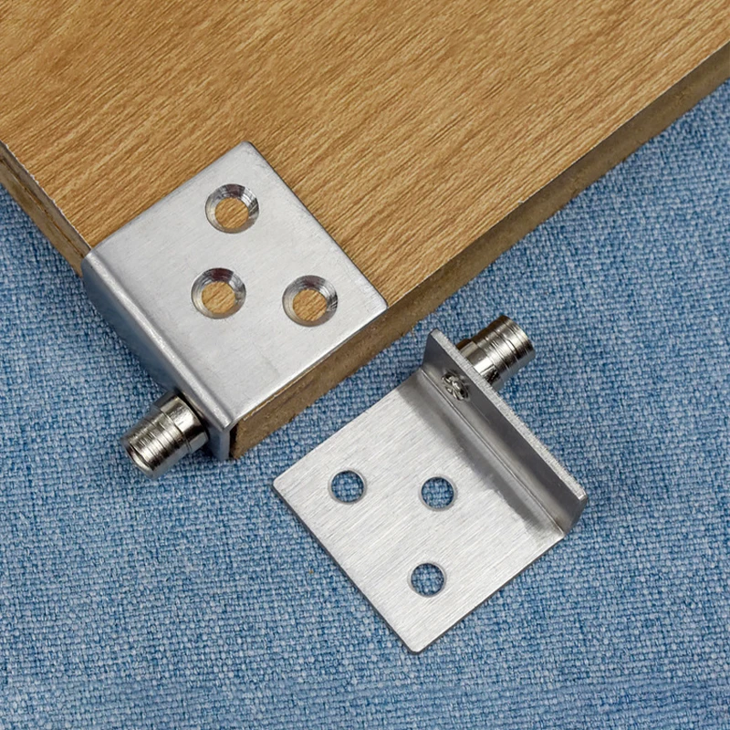 2Pcs Concealed Hinges Invisible Cabinet Up and Down Door Pivot CT Corner Codes for Wood Panel Cupboard Display Support Bracket