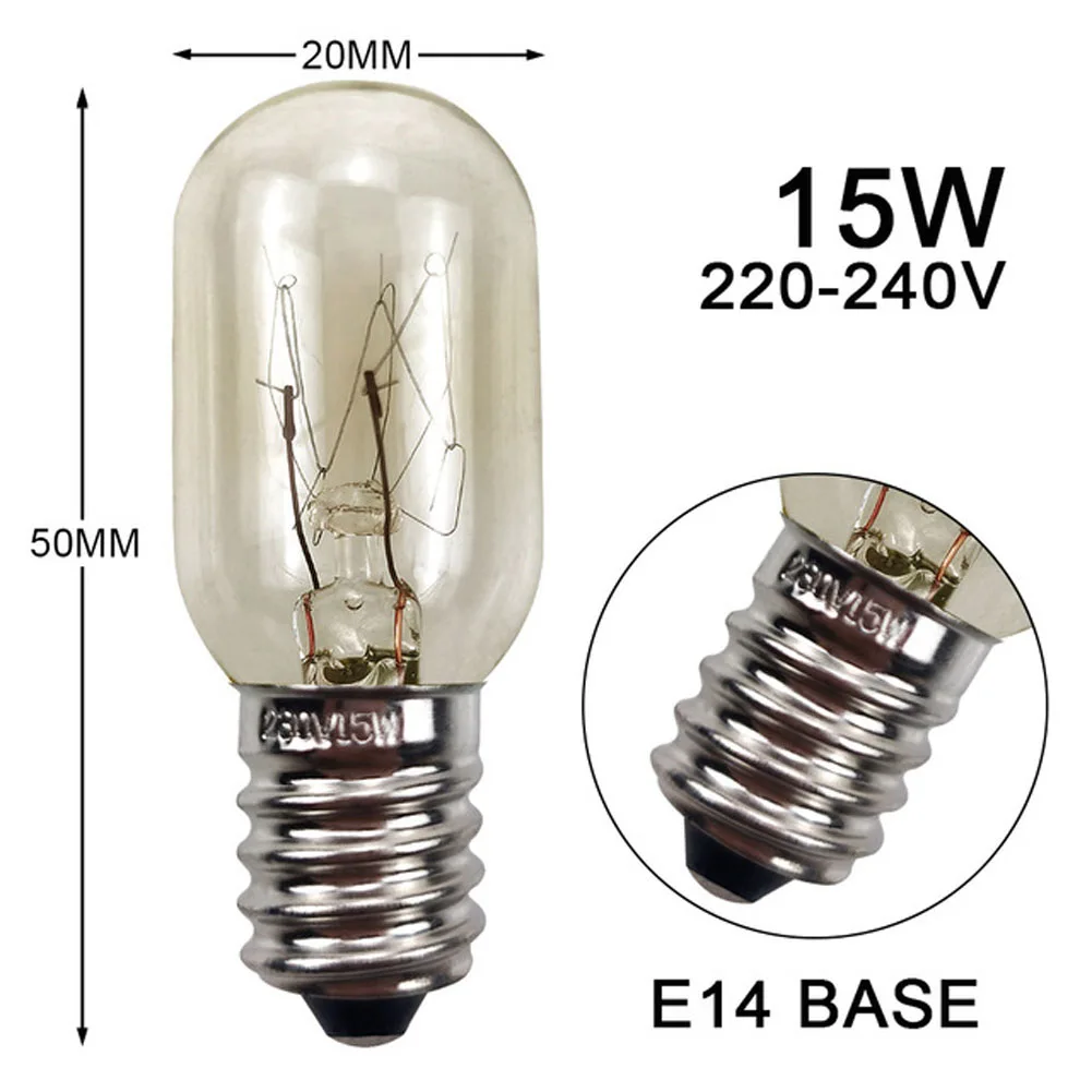 1개 E14 소금 램프 글로브 전구 15W 전구 240V 냉장고 오븐 교체