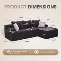 Cloud Modular Sectional Sofa Couch L-Shape Memory Foam Oversize Chaise Living Room Furniture Set Customized 2