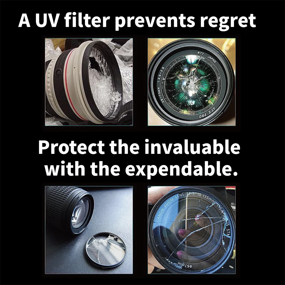 Filtre UV 52-82mm Objectif Appareil Photo Protection