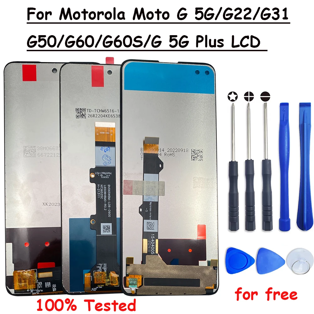 

Tested For Motorola Moto G10 G20 G30 LCD Display Touch Screen Digitizer For Moto G50 G60S G100 G22 G31 G 5G Display Replacement