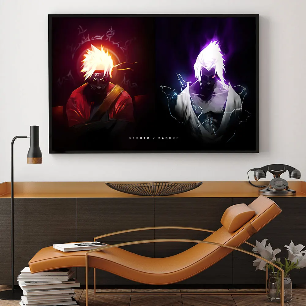 

Japanese Anime Naruto Peripherals Poster Art Canvas Painting Sasuke Uzumaki Naruto Picture Wall Decor Gift for Children's Room