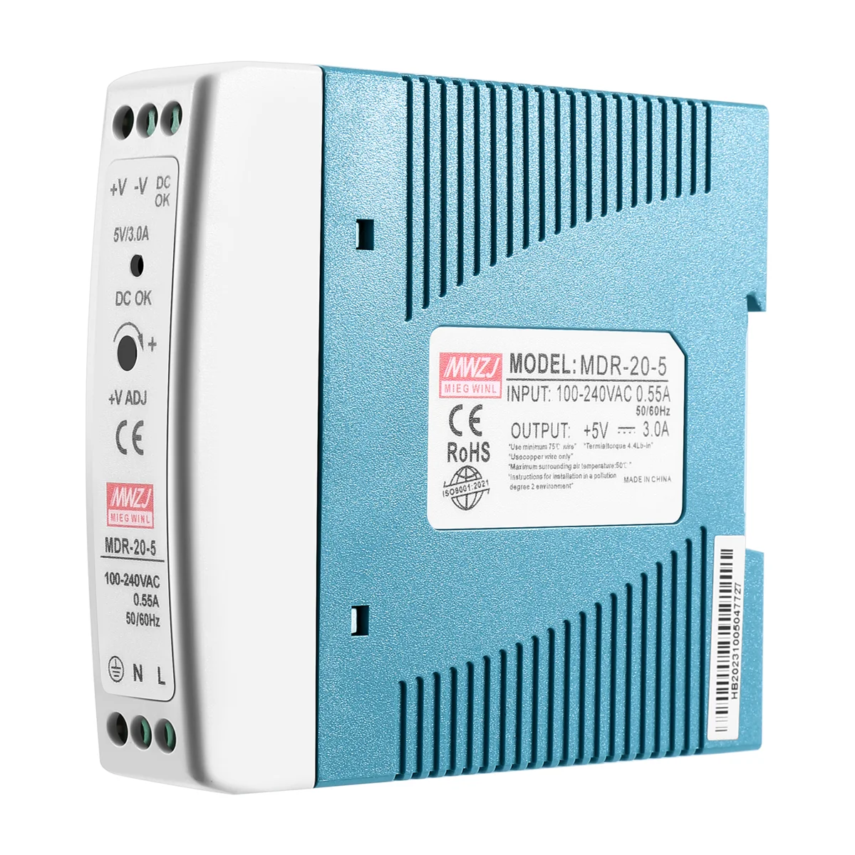 MDR-20 AC-DC 드라이버 전압 조정기 전원 공급 장치, 5V, 20W, Din 레일, 110V, 220V