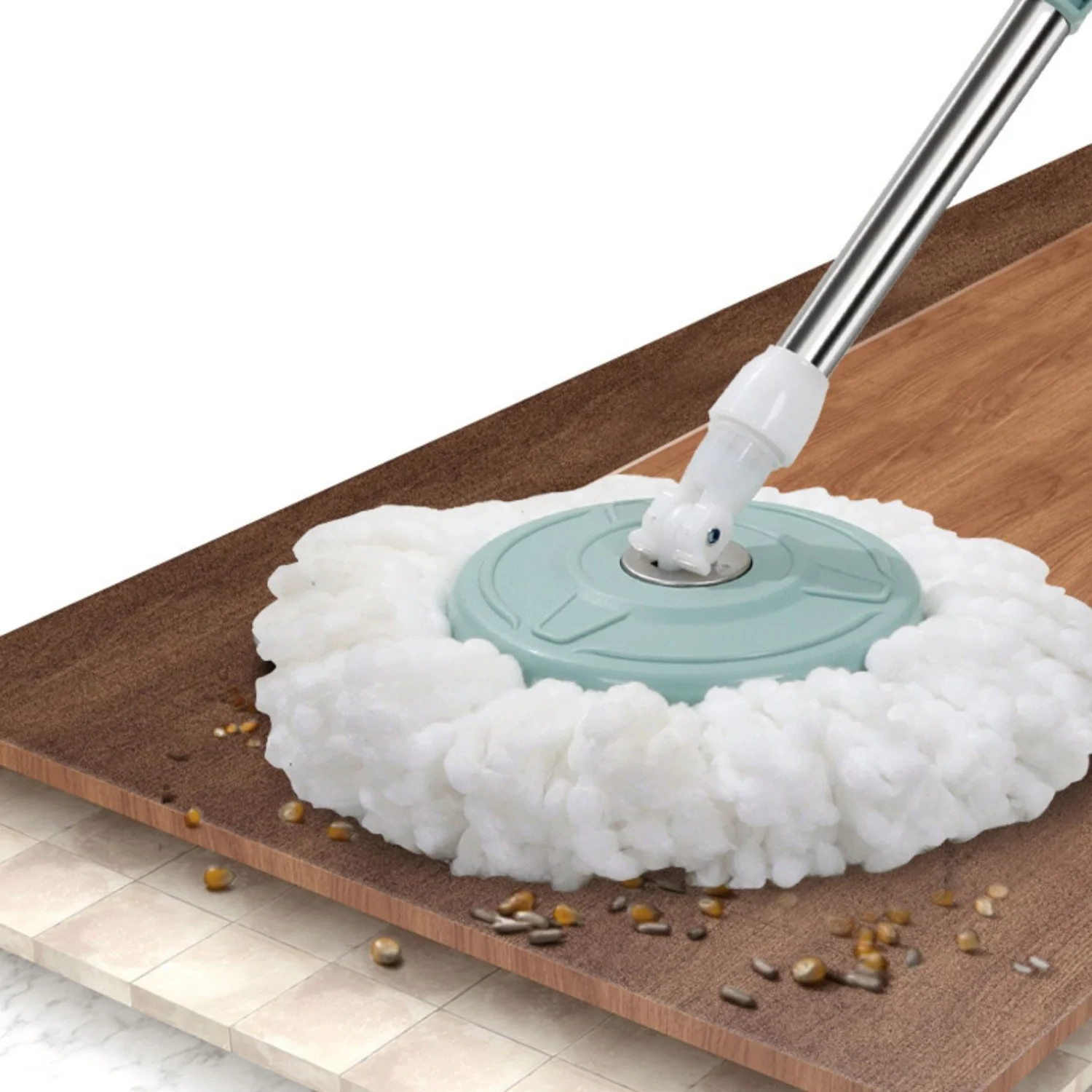360 &deg; Water Throwing Mop Double Drive Lazy Mop Barrel Rotating Stainless Steel Drying Drum With Wringer Suit For Household