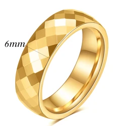 Elegant Tungsten Steel Polygonal Ring - Women's Wedding and Party Jewelry - 8 (Gold 6mm)