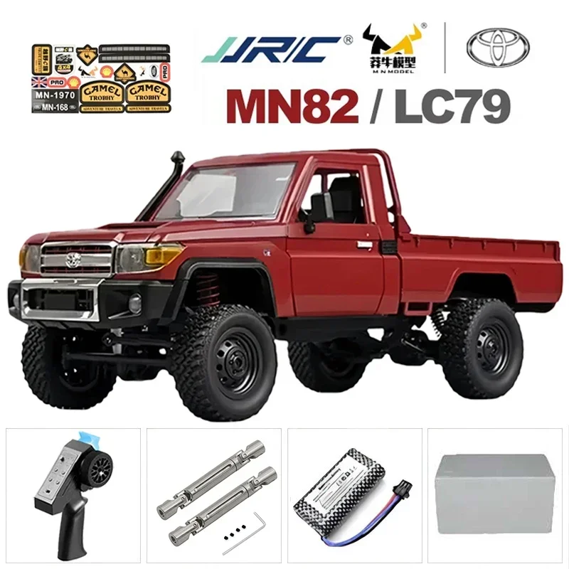 MN MN82S 1:12 레트로 RC카, LED 조명 포함, 풀 체중계 시뮬레이션 LC79, 전문 4WD 리모컨 픽업 RC 트럭 모델 장난감