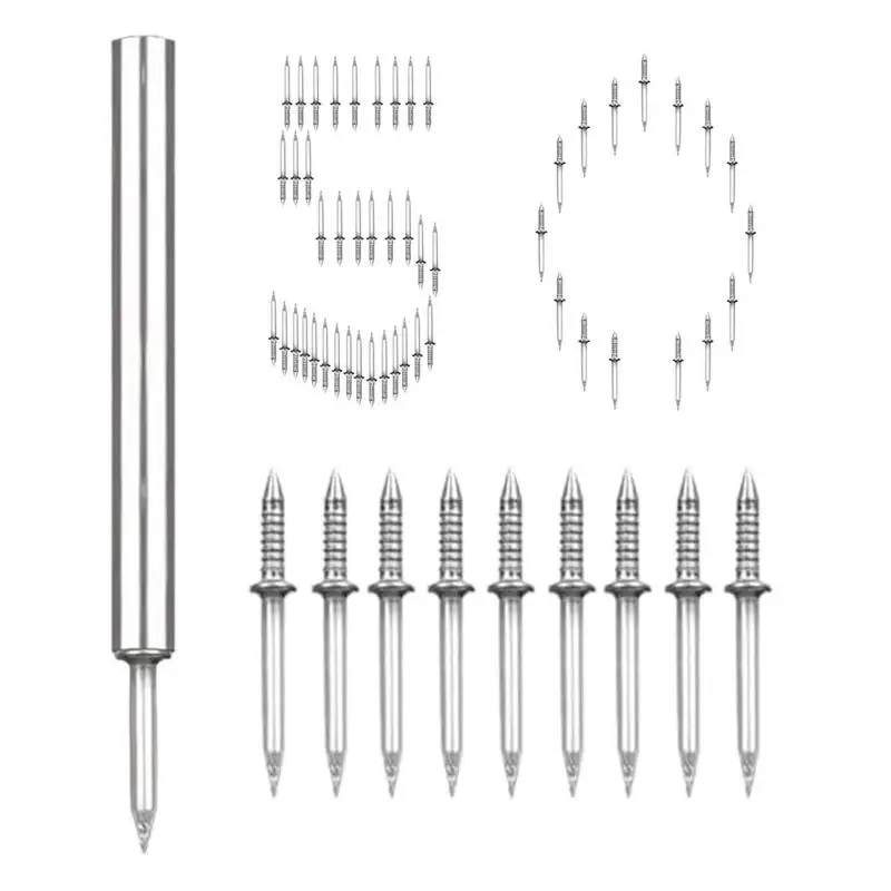 

50-100Pc Double-Head Seamless Installation Nail With Sleeve Skirting Board Nails Carbon Steel Nails For Skirting Thread Hardware