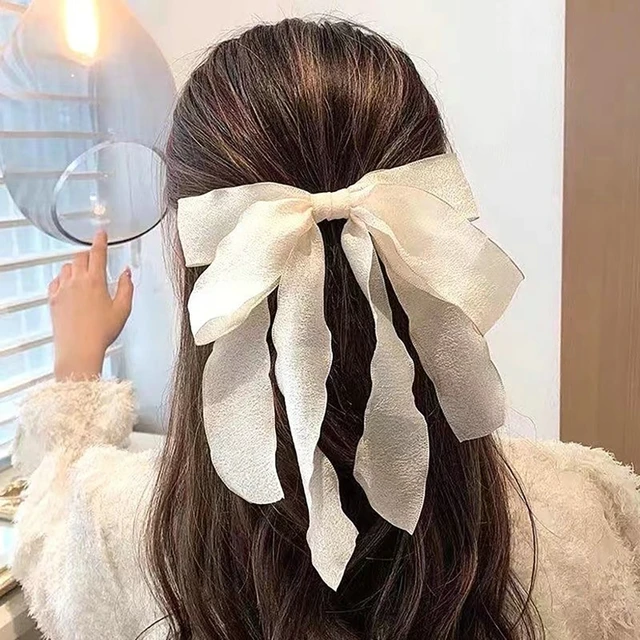 2022 Korean Temperament Bow Hair Clip For Women Girls Elegant Long