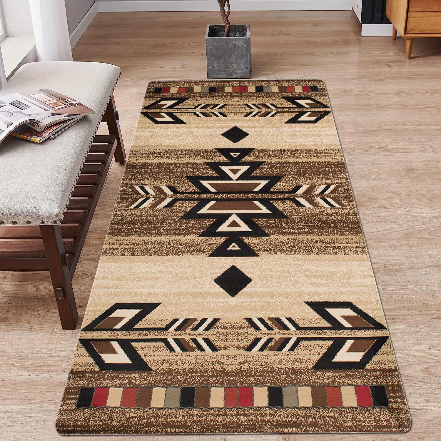 

Modern Bohemian Geometry Print Rectangle Carpet Art Rug for Bedroom Living Room Soft Fluffy Bathroom Rug Nonslip Mat Home Decor