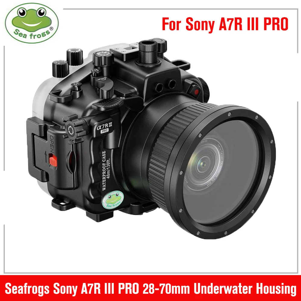 

Seafrogs 40 м/130 футов Подводная камера для дайвинга фотокамера для Sony A7R III PRO с плоским портом FL2870