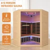 Sauna, 5 Person Far Infrared Saunas Room Low-EMF Dry Saunas with 11 Heating Plates Beauty Lamp Oxygen Bar Speaker Control Panel 3