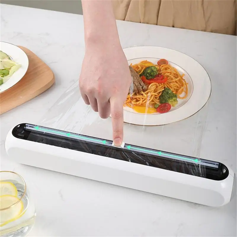 

Wrap Dispenser with Cutter Aluminum Foil Cling Film Dispenser Reusable Food Wrap Organizer Magnetic Kitchen Storage