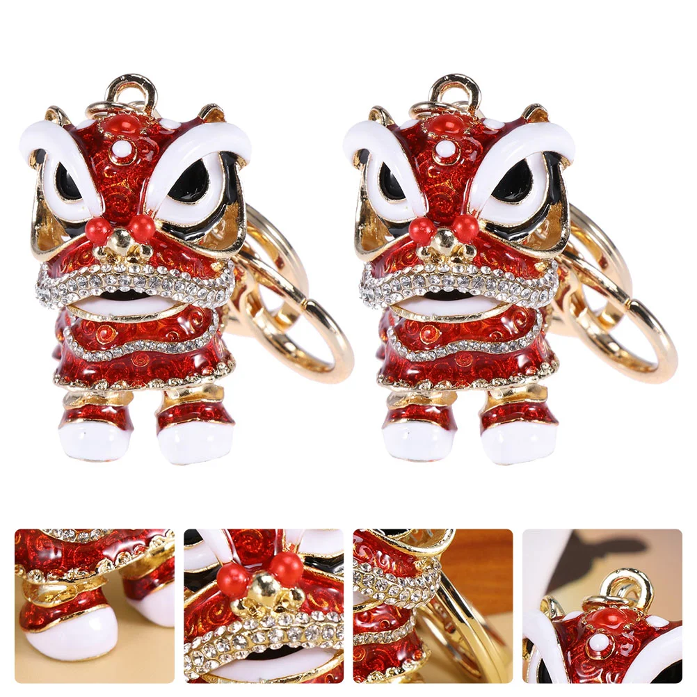 

2 Pcs Key Chain Keychain Pendant Stylish Car Accessory Handbag Creative Keyring Alloy Lovers Holder Purse