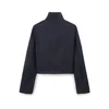 Women's clothing 2024 winter new long sleeved jacket jacket striped casual versatile solid color pants set 3