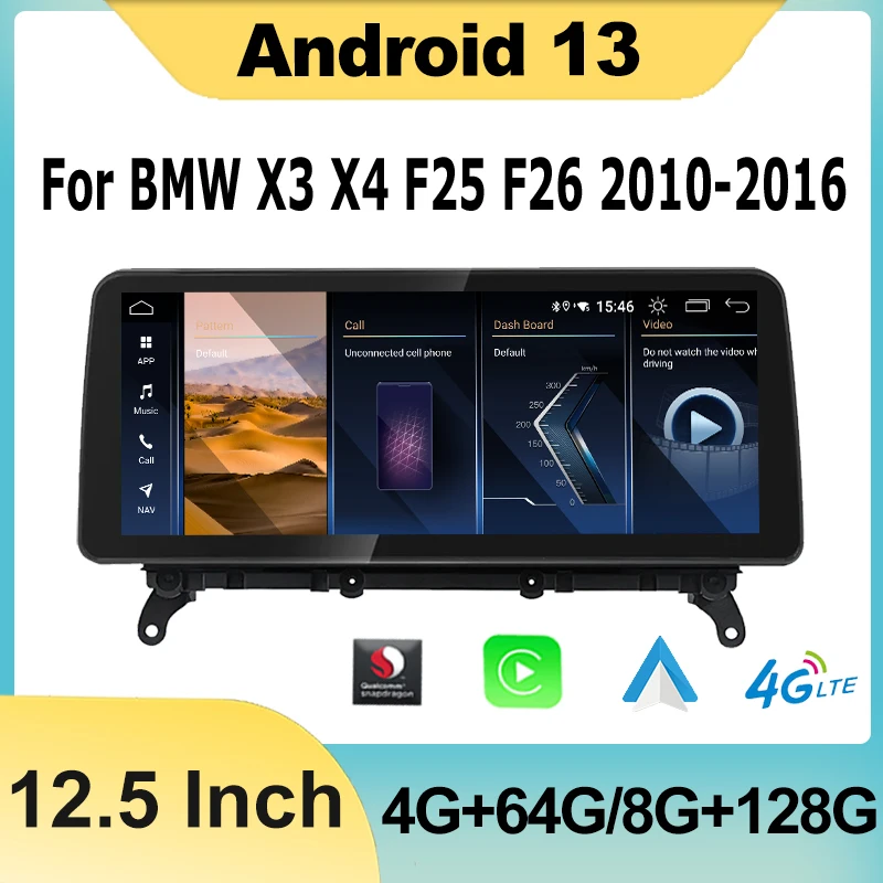 

1920*720P GPS Radio For BMW X3 F25 / X4 F26 CIC NBT System Android 13 12.3 Inch Car Multimedia Player Navigation Carplay Auto BT