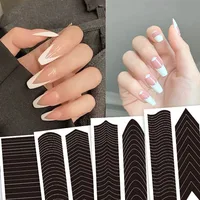 1PC Smile Stickers Wave Line Three-in-one Nail Stickers Tool Jewelry Nail Polish Glue Spray Stickers New Manicure French Sticker 1