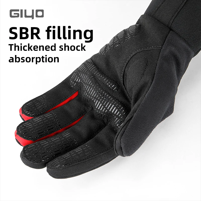 Giyo S-15 Winter Cycling Gloves Waterproof Thermal Touch Screen Gloves SBR Filling Shock Absorbing for Riding Skiing Climbing 5