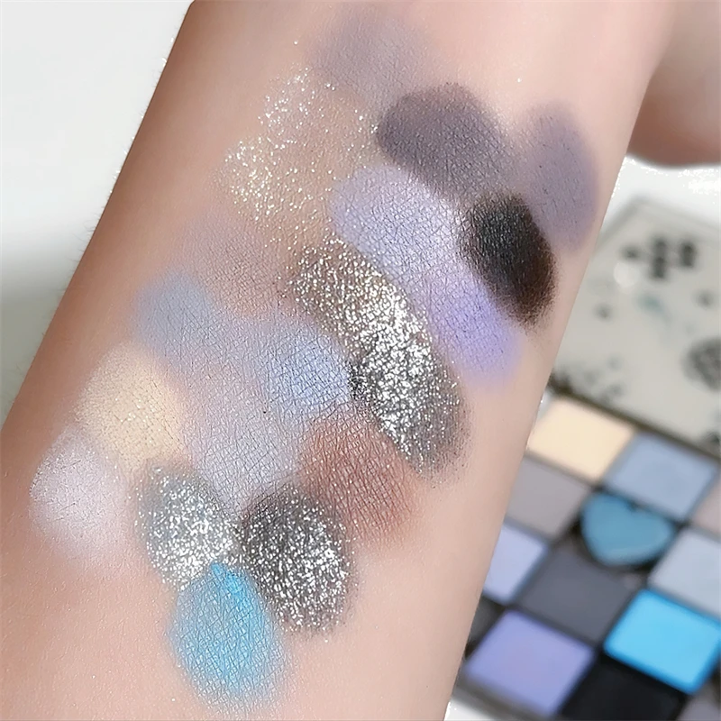 DIKALU Black Honey Eyeshadow Tray Matte Pearl Glitter Earth Multicolor Smoky Blush 5