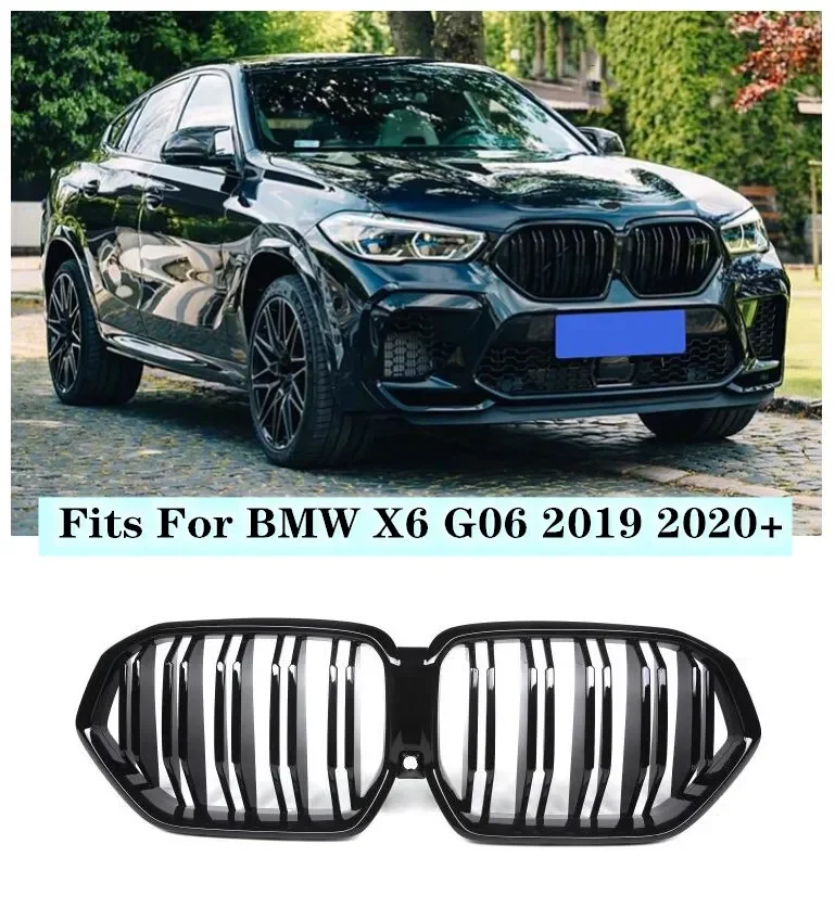 

Fits For Bmw G06 X6 2019 2020 2021 2022 High Quality ABS Black Mesh Grille Trim Racing Grills