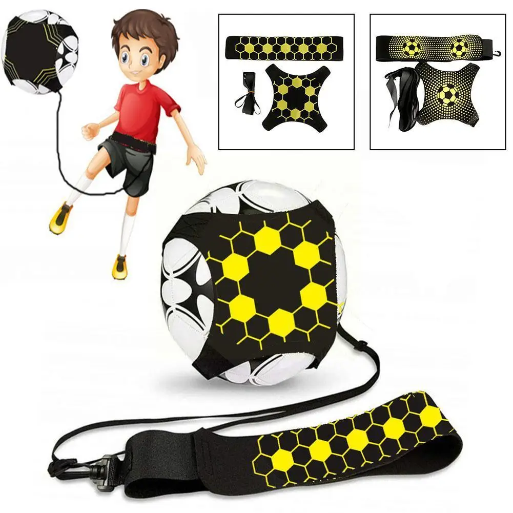 Soccer Ball Juggle Bags Children Auxiliary Circling Solo Football Belt Kick Training Trainer Elastic Belt Equipment Footbal C6W9