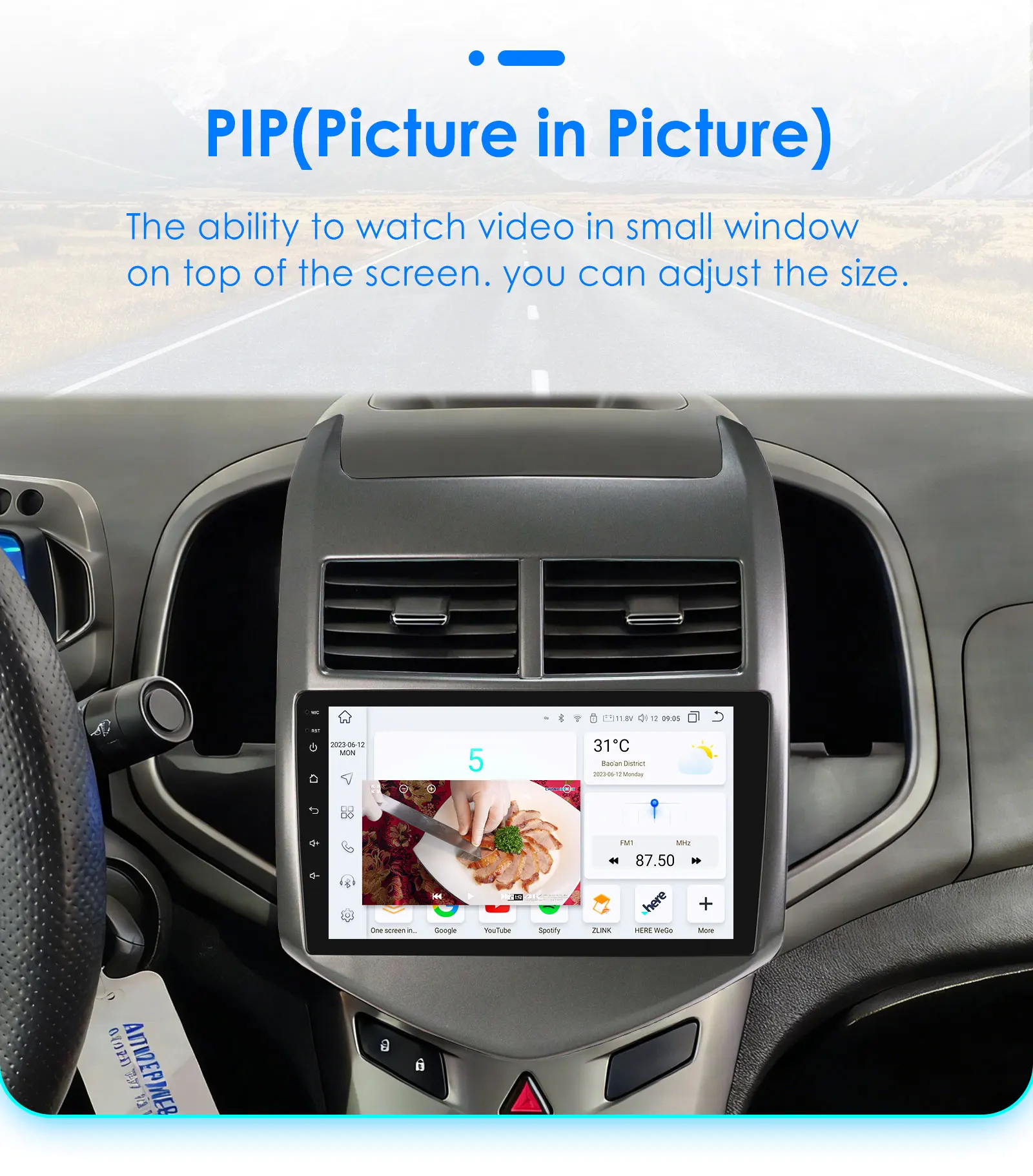 Android 14 Autoradio für Chevrolet Aveo 2 Sonic T300 2011-2015 Multimedia-Player Carplay Android Auto Stereo GPS 360-Kamera Bildschirm – Detail 35
