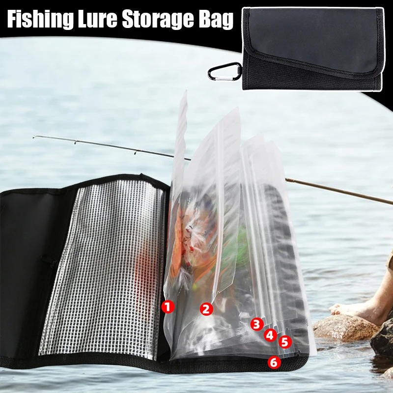 Waterproof-Soft-Bait-Binder-with-6Pcs-PVC-Bag-Fishing-Lure-Storage-Bag ...