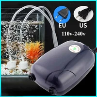 Aquarium Air Pump Fish Tank Mini Compressor Single Double Outlet with Check Valve Tube Aquatic Accessories 220V 3W 5W 1
