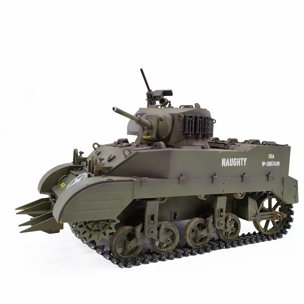 Rc Tank Kubing Ke M5a1 Remote Control Tank Toy Stuart Military Simulation Toy Model Remote Control Children's Assembly Toy Gift 6