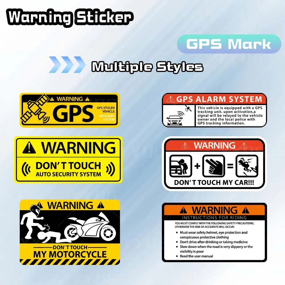 Warning Danger Banning Sign Decal Motorcycle Reflective Sticker Anti-Theft Protect Accessories For Kawasaki Suzuki Honda Vespa