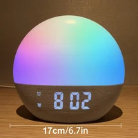 Wake Up Light Alarm Clock Sunrise/Sunset Simulation FM Radio Color Night Light White Noise Machine Bedside Clock for Home Decor 6