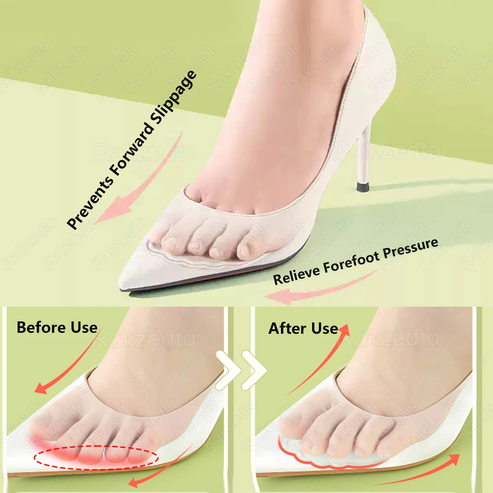 4Pcs Silicone Metatarsal Foot Pads for Woman Shoes Non-Slip Sole High Heels Pain Relief Insoles for Walking Gel Forefoot Pads
