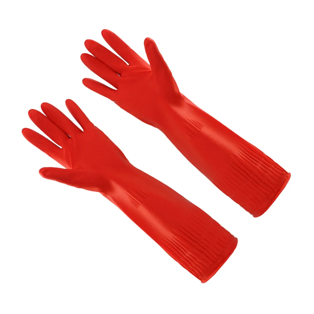 

Gloves Scrubbing for Dishes Kitchen Cleaning Mitts Lengthen Household Latex Dishwashing