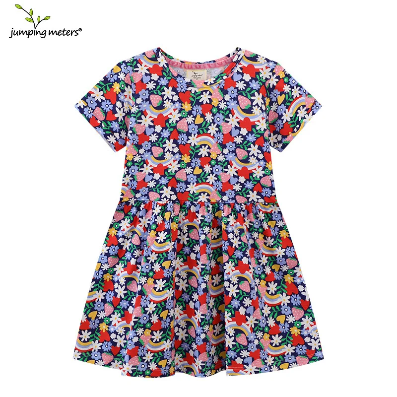 Vestidos de princesa para niñas, ropa de algodón de fresa para niños, traje de bebé bonito superventas de verano