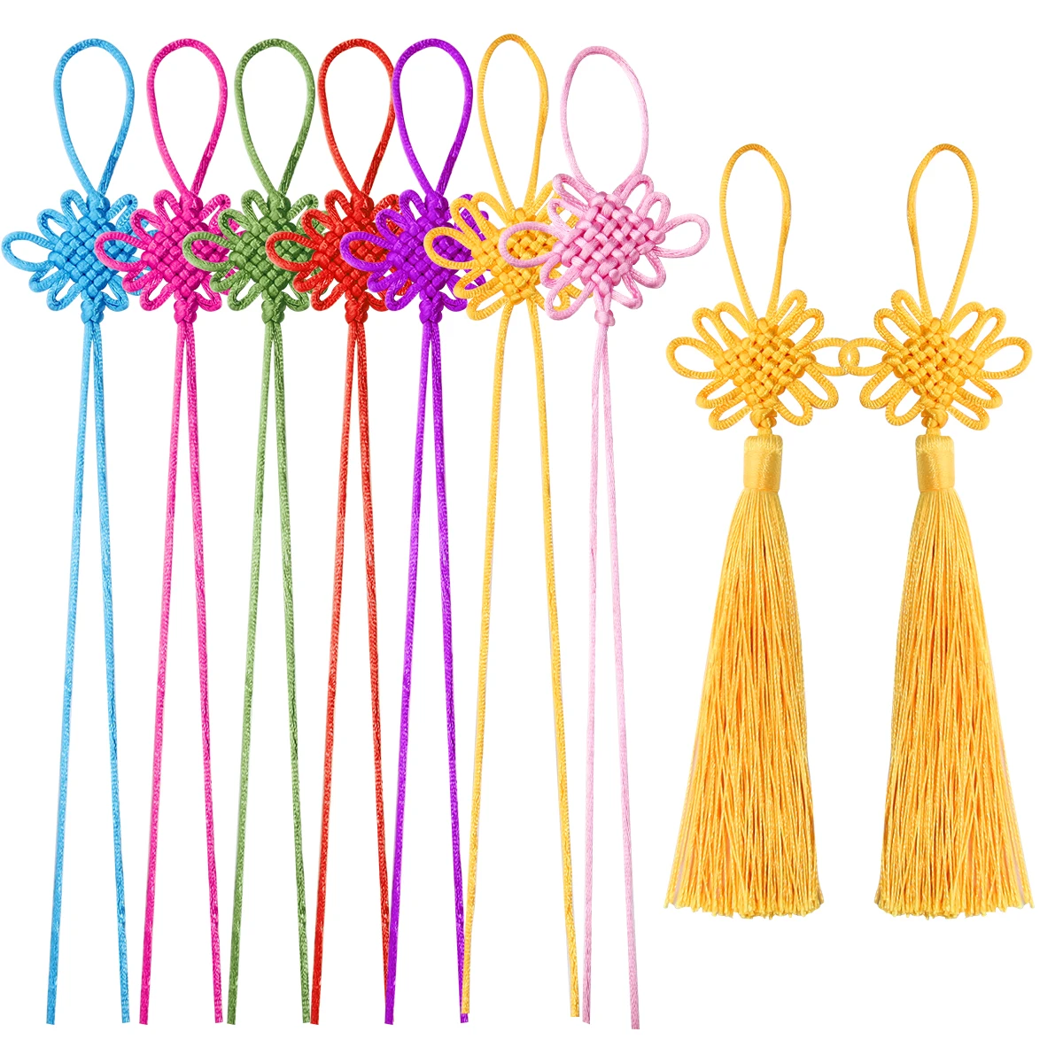 10 Stücke Bunte Chinesische Knoten Polyester Chinesische Knoten Glück Quasten Für Neujahr Geschenke Frühling Festival DIY Handwerk Dekoration – Detail 3