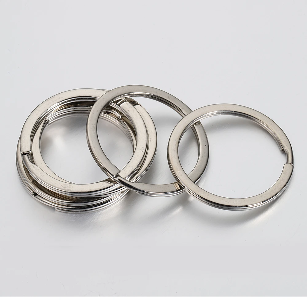 15-40mm Metal Key Rings Round Flat Line Split Rings 20pcs/lot for Jewelry Making Keychain DIY Findings