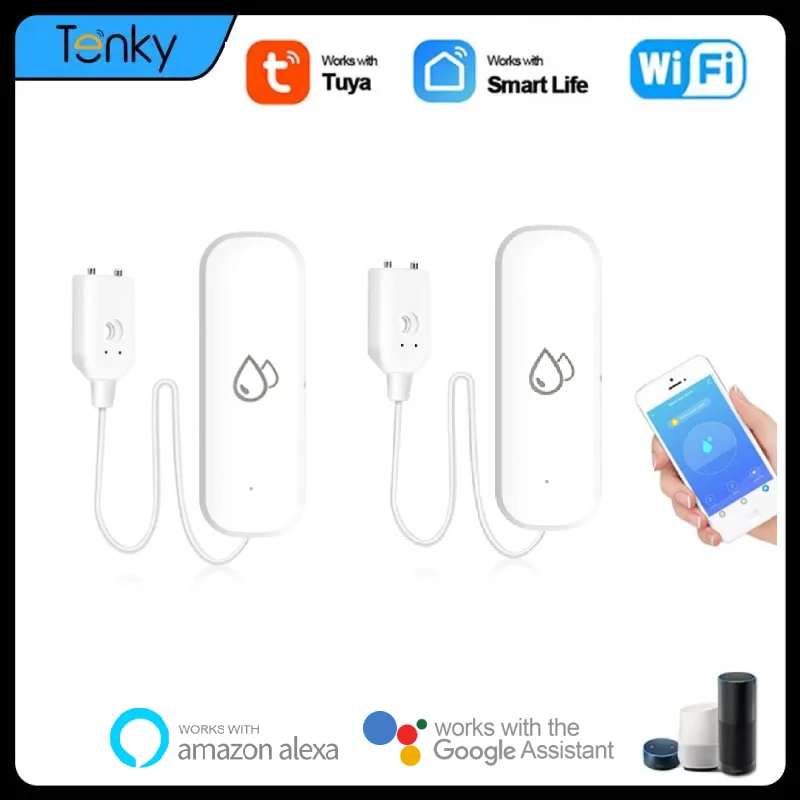 Tuya Wifi Smart Sensore Di Livello Dell'Acqua Rilevatore Di Perdite D'Acqua Allarme Di Livello Dell'Acqua Controllo App Di Vita Intelligente Protezion