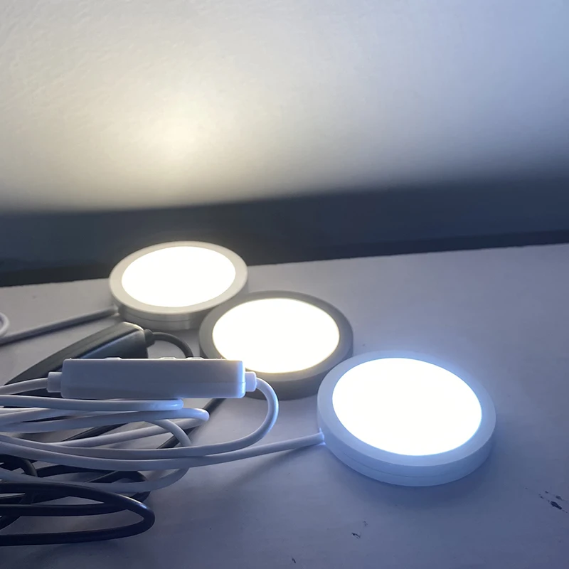 8mm USB 5V 3W Dimmable Spotlight Surface Mounted Mini LED Circular Ceiling Light Exhibition Cabinet Lamp led spotlight miniature lights