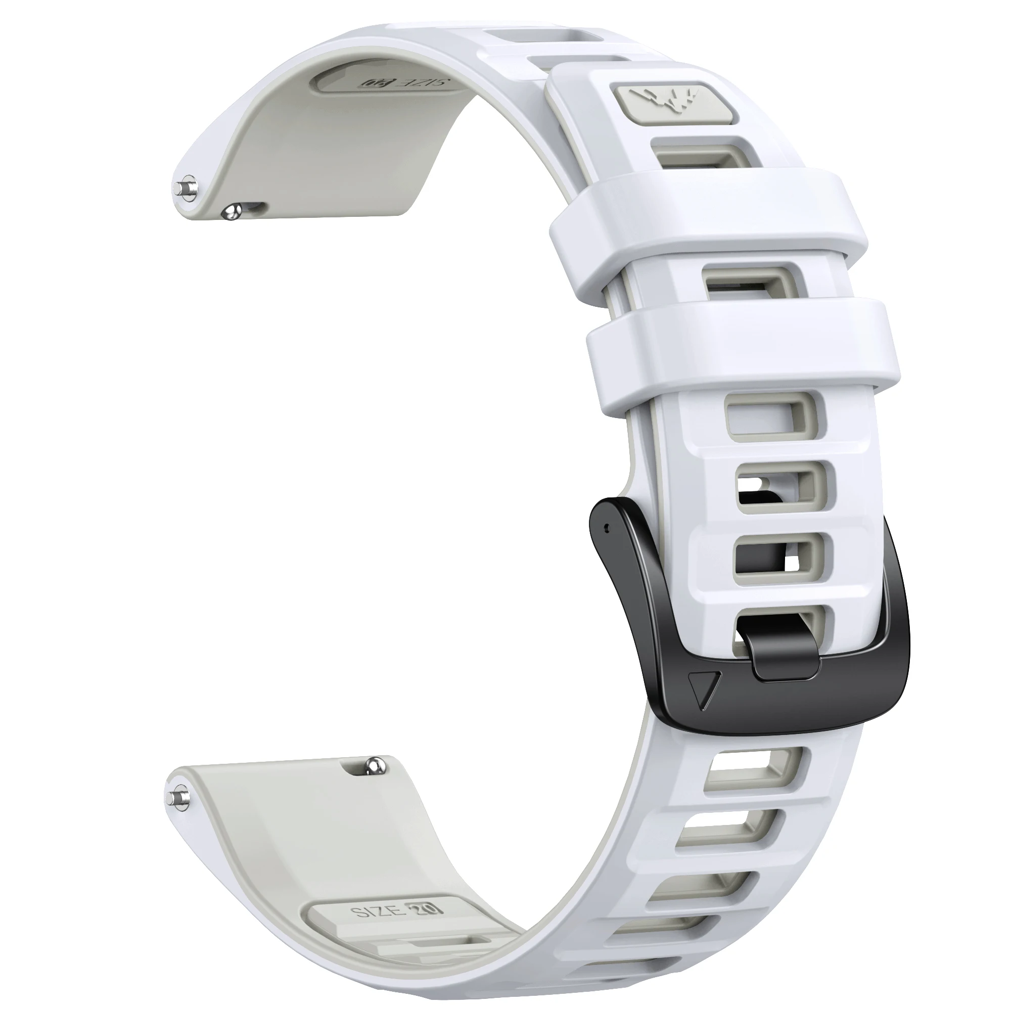 Premium 20mm Silicone Smart Watch Replacement Strap in Classic Black