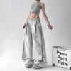 Fashionable Straight Leg High Waist Jeans Men Women Casual Washed Long Pants Drag on the Ground Versatile Comfortable Denim