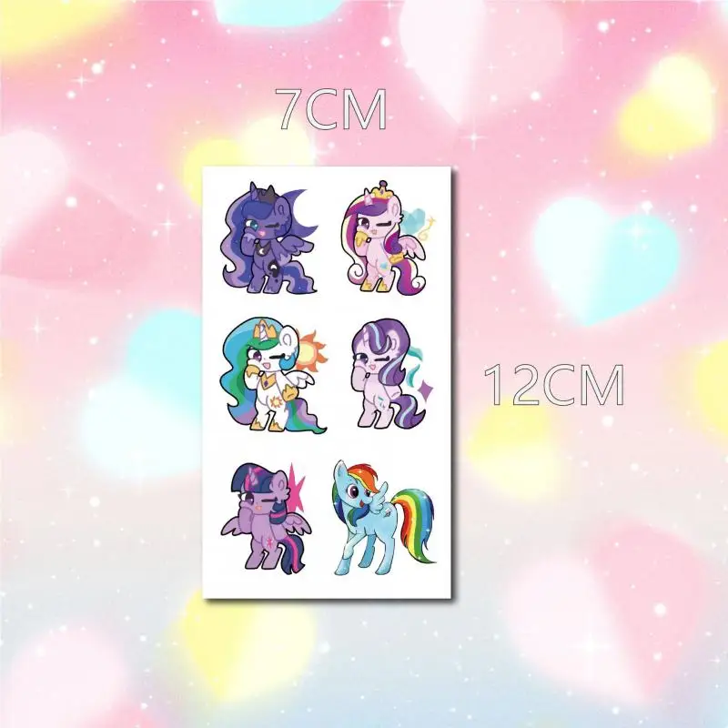 Anime My Little Pony Glitter Tattoo Stickers Children Cartoon Temporary Tattoos Body Art Cosplay Party Toys Kids Gifts 10pcs