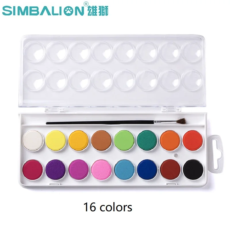 Simbalion WCC 16/36 colors Solid Watercolor Paint Beginner use Watercolor Cakes