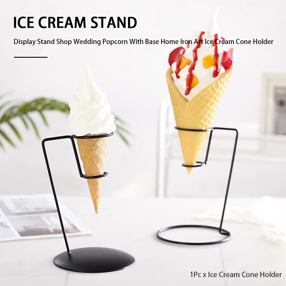 Ice Cream Display Stand Shop Wedding Popcorn Sweet Cone Storage Rack with Base Home Iron Art Ice Cream Cone Holder ice mold popsicle rack ice cream cone holder