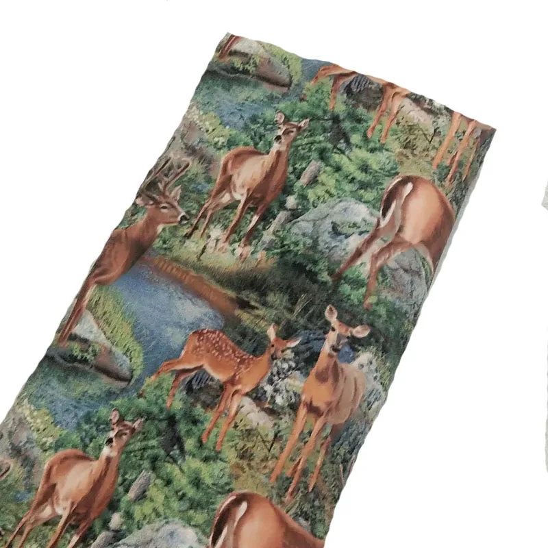 ViaPhil 100% Cotton Animals Deer Horse Series Pattern Printed Cotton Fabric Patchwork Cloth Dress Home Decor