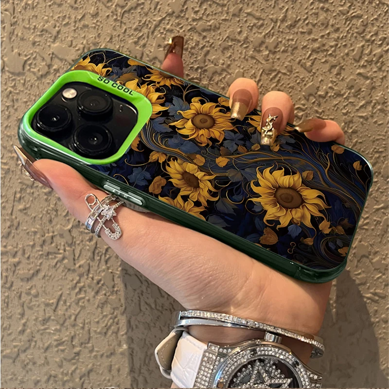 Retro Art Sunflower Print Phone Case