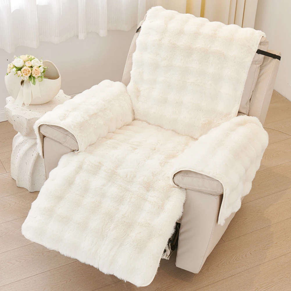 Soft Plush Armchair Cover Comfortable Household Sofa Cover Washable Armchair Slipcover Protector Chair Couch Winter Warm Cushion