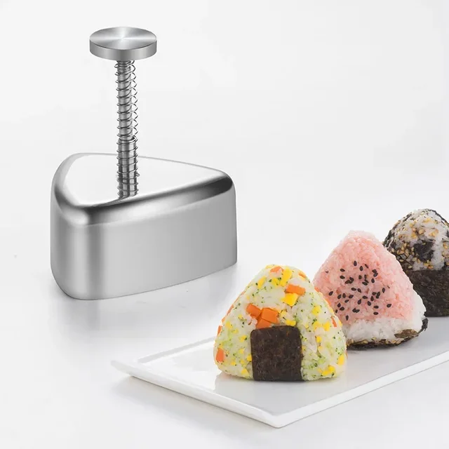 Onigiri Mold 304 Stainless Steel Rice Ball Mold Non-Stick Triangle Sushi Mold DIY Tool Portable Triangle Spam Musubi Mold Rice 2