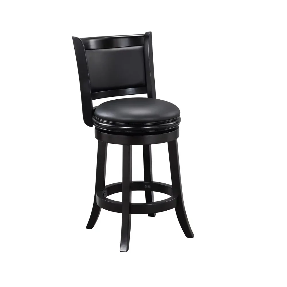 

Bar Stools Dining Chairs Stool Furniture Augusta 24in. Swivel Wood Counter Stool, Black Finish